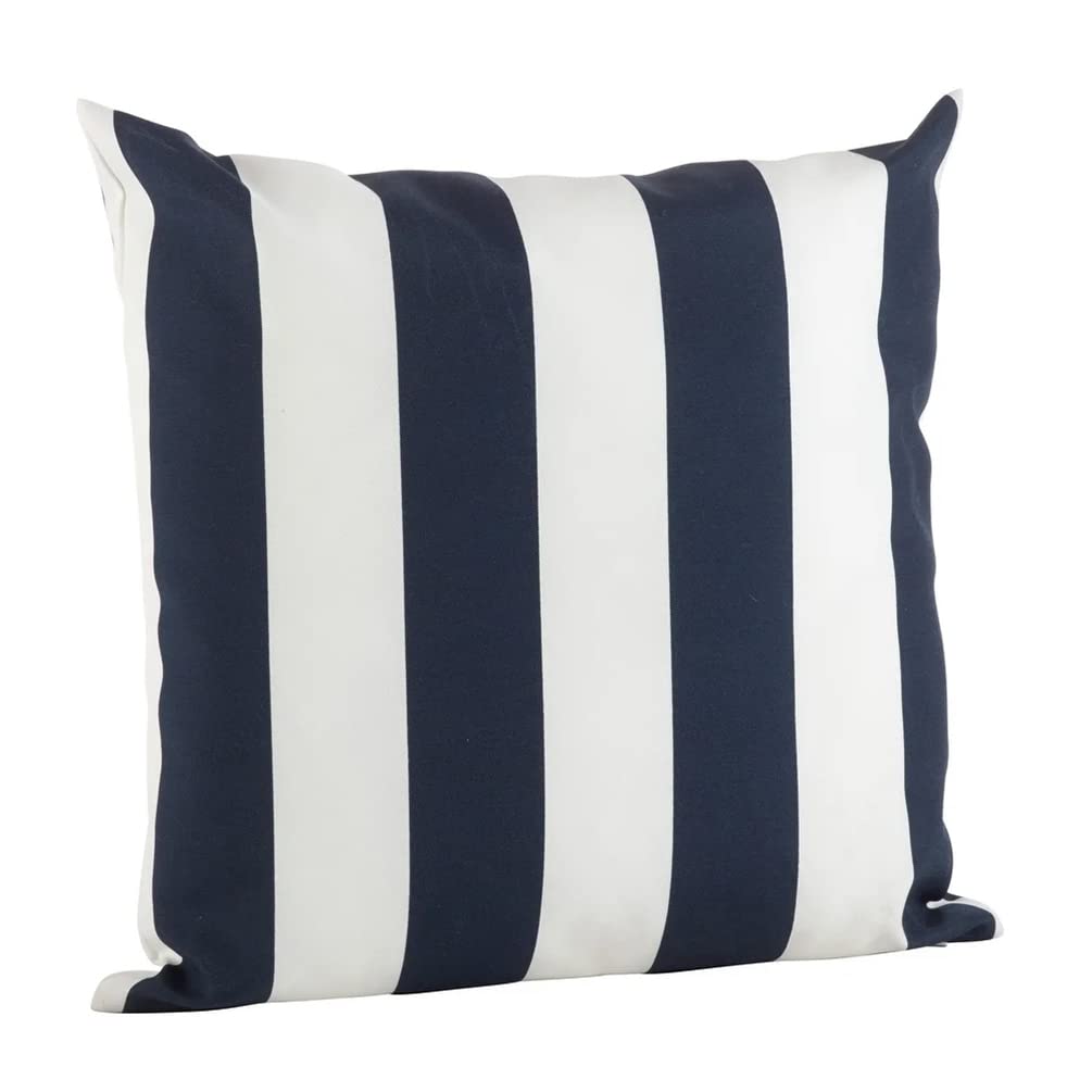 Fennco Styles Classic Wide Striped Poly Filled Throw Pillow - Blue Printed Accent Cushion for Home, Indoor Outdoor, Couch, Bedroom and Office Décor