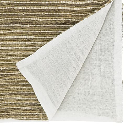 Fennco Styles Chindi Striped Farmhouse Table Runner 16" W x 72" L - Brown Woven Table Cover for Home, Dining Room, Banquets, Family Gathering and Special Occasion