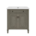 Vintage Bathroom Vanity With Sink, Rustic Cabinet With Soft Close Doors