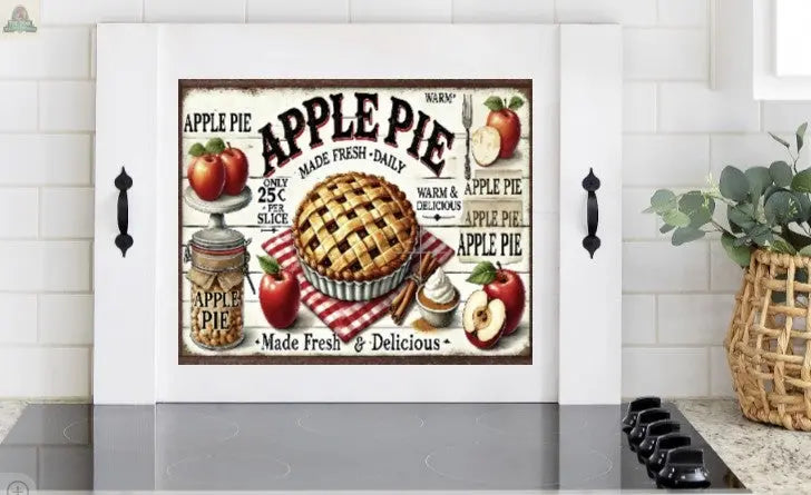 Vintage Apple Pie Stove Cover Noodle Board | Farmhouse Kitchen Decor | Rustic Apple Kitchen Gift | Country Stovetop Cover