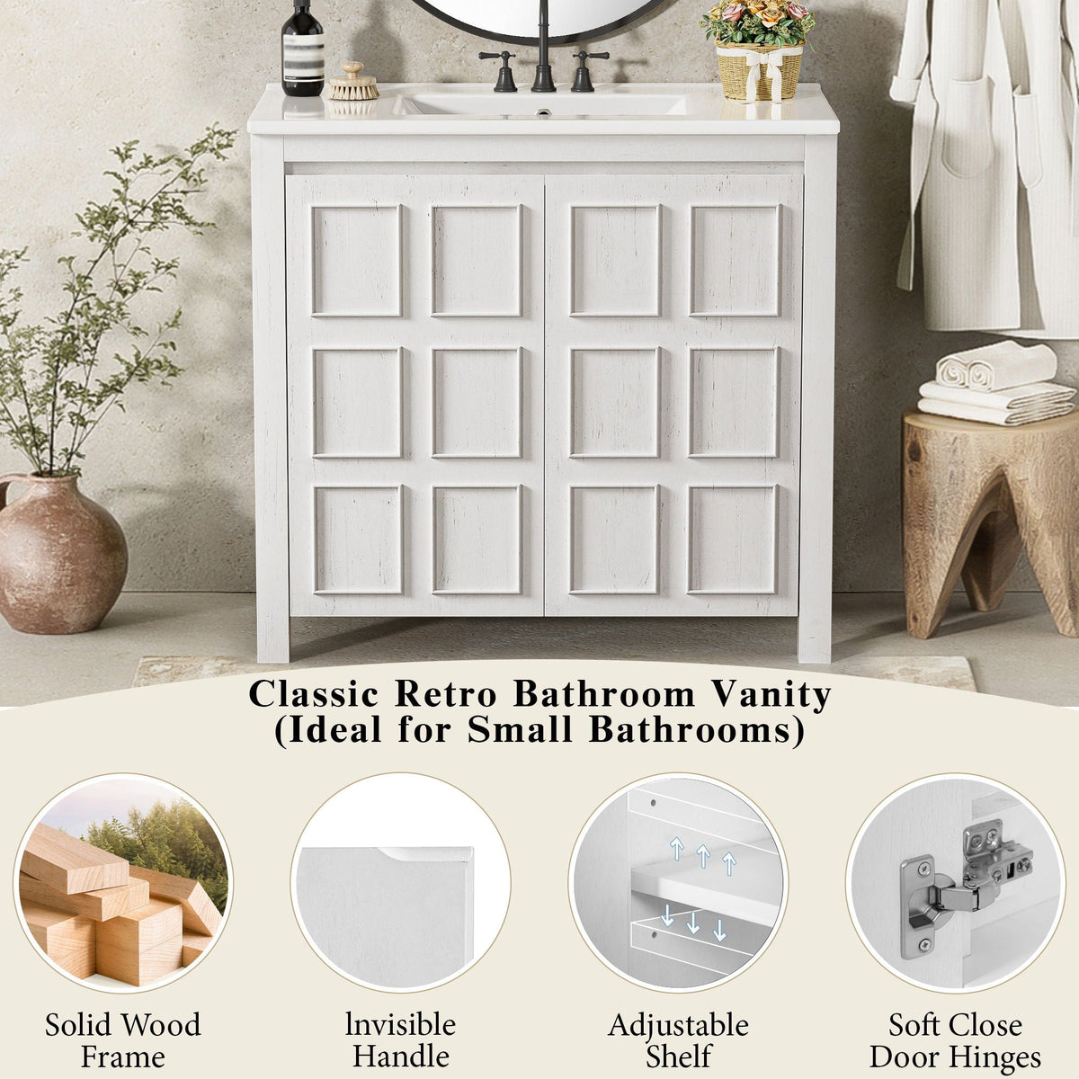 Bathroom Vanity Organizer With Sink, Combo Cabinet Set, Bathroom Storage Cabinet