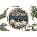 Magnolia Welcome Wood Round Sign